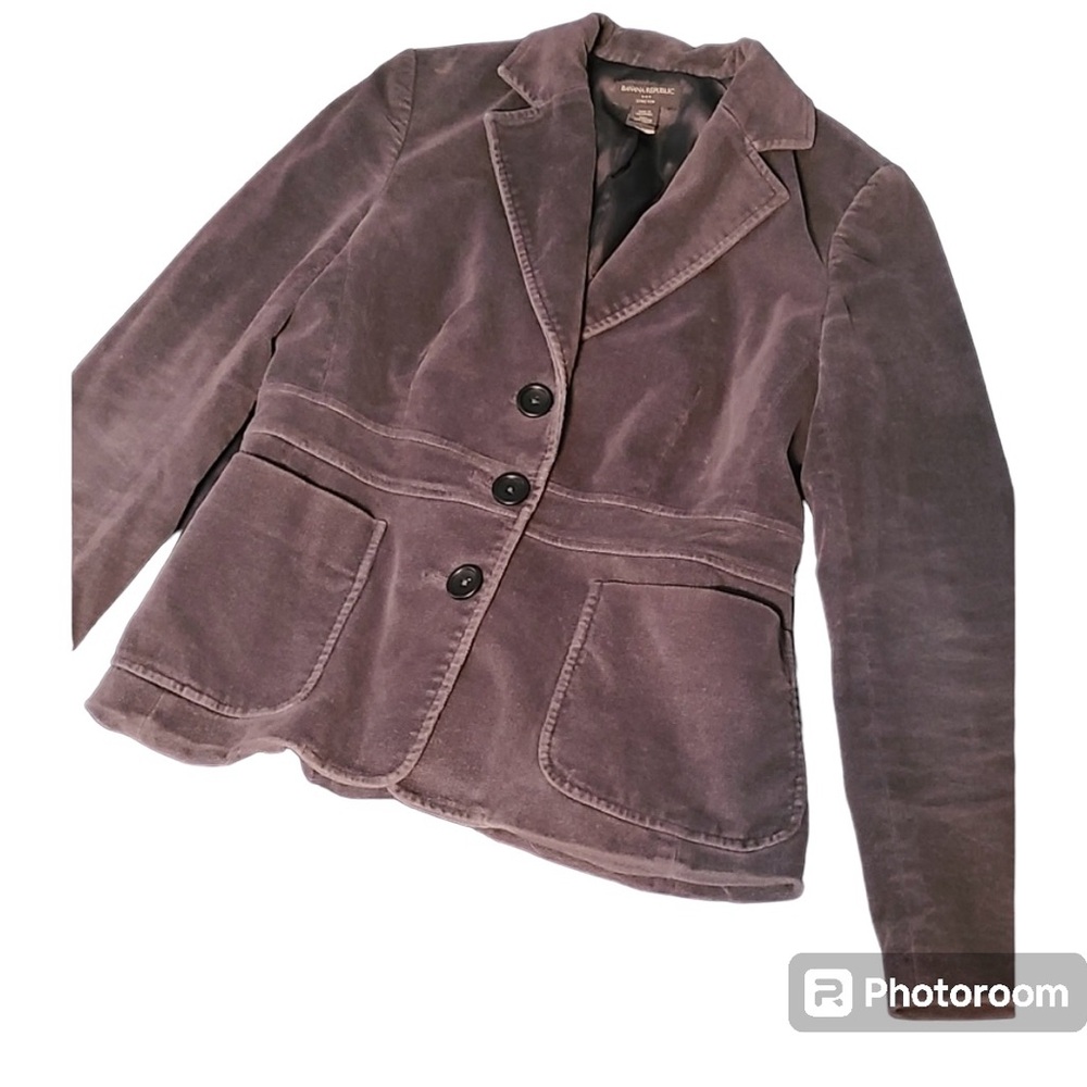 Banana Republic Corduroy Gray Blazer Size 8 - Picture 5 of 6